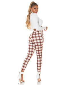 Style fashion Sexy Highwaist Treggings with checked pattern