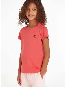 Dětské bavlněné tričko Calvin Klein Jeans 2-pack červená barva