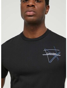Bavlněné tričko Calvin Klein černá barva, s potiskem, K10K112482