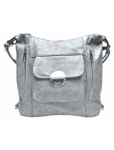 Tapple Velký světle šedý kabelko-batoh 2v1 s kapsami