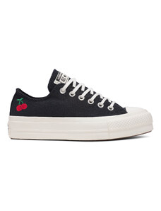 Converse CHUCK TAYLOR ALL STAR LIFT PLATFORM CHERRIES BLACK/EGRET/RED