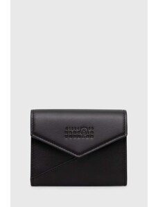 Kožená peněženka MM6 Maison Margiela Japanese 6 Flap černá barva, SA5UI0010