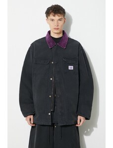 Džínová bunda Needles Lumberjack Coat pánská, černá barva, zimní, oversize, NS157