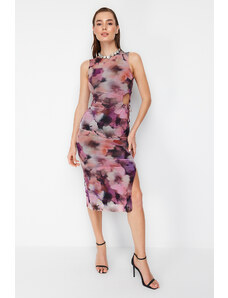 Trendyol Multi Color Window/Cut Out Detailed Tulle Elegant Evening Dress