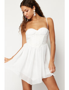 Trendyol Bridal White Waist Opening/Skater Lace Dress