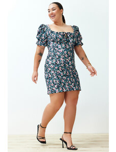 Trendyol Curve Multi Color Floral Woven Dress