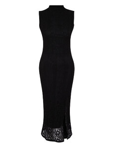 Trendyol Black Lace Zero Sleeve Fitted/Fitted Stretchy Knitted Midi Dress