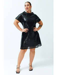 Trendyol Curve Black Sequined Woven Dress