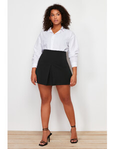 Trendyol Curve Black Woven Short Skirt