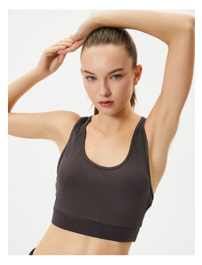 Koton Back of Sports Bra with Tulle and Pocket Detail Slim Fit