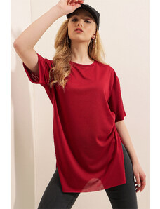 Bigdart 4123 Slit Oversize T-Shirt - Red