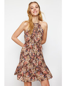 Trendyol Multicolored Floral A-line Tie Detailed Mini Woven Dress