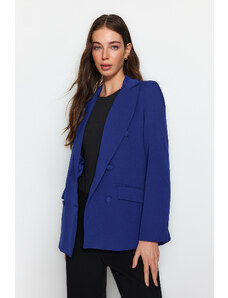 Trendyol Sax Regular Lined Double Breasted Closure Woven Blazer Jacket