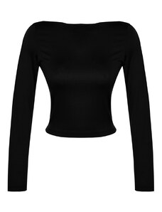 Trendyol Black Cut Out Detail Slim Flexible Knitted Blouse