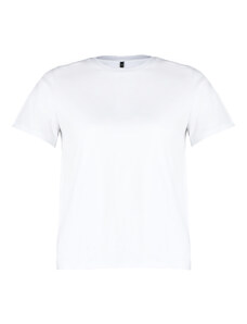 Trendyol Curve White 100% Cotton Premium Crew Neck Knitted T-Shirt