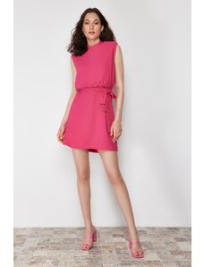 Trendyol Fuchsia Belted A-line Mini Woven Dress