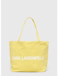 Bavlněná kabelka Karl Lagerfeld žlutá barva