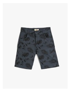 Koton 3skb40028tw Boys' Denim & Canvas Shorts Navy Blue Patterned