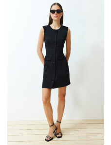 Trendyol Black Pocket Detailed Mini Woven Jacket Dress