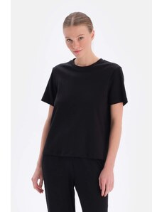 Dagi Black Silk Finish Interlock Crew Neck T-Shirt