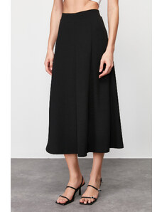 Trendyol Black Flared Maxi Stretch Knitted Skirt