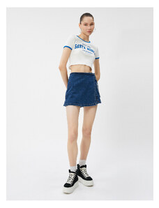 Koton Denim Short Skirt Mini Tie Detailed