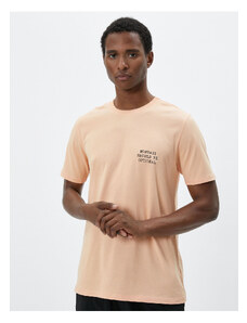 Koton Motto Printed T-Shirt Crew Neck Cotton Short Sleeved