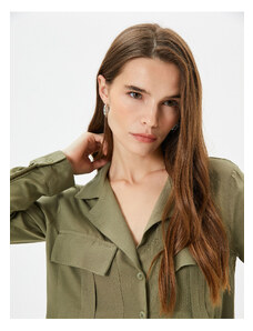 Koton Long Sleeve Shirt with Cargo Pocket Buttoned Viscose