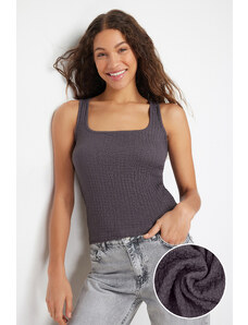 Trendyol Anthracite Halter Neck Textured Flexible Knitted Undershirt