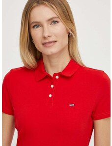 Polo tričko Tommy Jeans červená barva