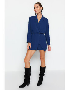 Trendyol Navy Blue Double Breasted Short Skirt Woven Jumpsuit