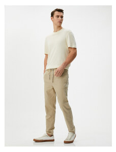 Koton Jogger Pants with Pocket Detail and Lace Waist Cotton