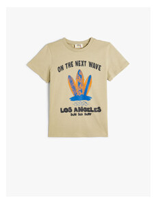 Koton T-Shirt Los Angeles Printed Short Sleeve Crew Neck Cotton