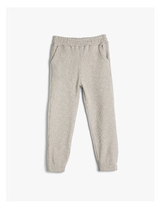 Koton Basic Jogger Trousers. Textured, elastic waist, pockets.