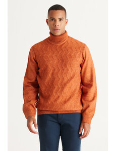ALTINYILDIZ CLASSICS Men's Tile Standard Fit Normal Cut Full Turtleneck Raised Soft Textured Knitwear Sweater