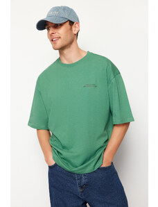Trendyol Green Oversize 100% Cotton Anime Printed T-Shirt