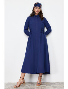 Trendyol Navy Blue Front Tie Detailed Woven Dress