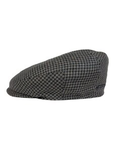 Stetson Silk Houndstooth Driver Cap — Dark Grey