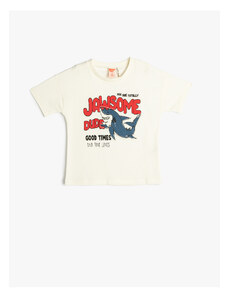 Koton T-Shirt Shark Print Short Sleeve Cotton