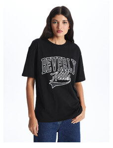 LC Waikiki Women's Crew Neck Printed Short Sleeve Oversize T-Shirt