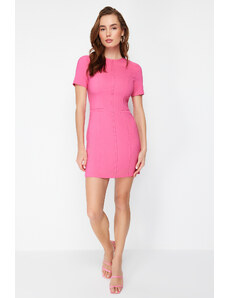Trendyol Pink A-line Mini Woven Crew Neck Dress