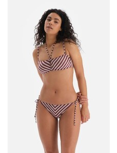 Dagi Burgundy-ecru Strapless Bikini Top