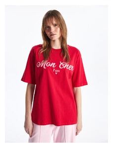 LC Waikiki Women's Crew Neck Printed Short Sleeve Oversized T-Shirt