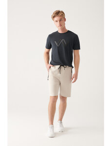 Avva Men's Stone Soft Touch Pockets on the Side, Relaxed Fit, Comfortable Cut, Casual Sports Shorts