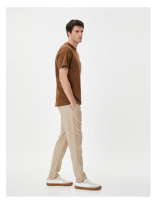 Koton Chino Trousers Pocket Detailed High Waist Slim Fit