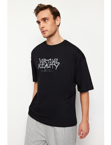 Trendyol Black Oversize/Wide Cut Short Sleeve T-shirt