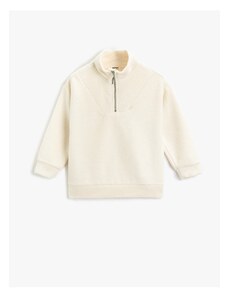 Koton Soft Textured Basic Sweatshirt Half Zipper High Neck Long Sleeve
