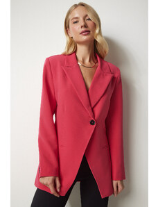 Happiness İstanbul Women's Pink Double Breasted Collar Single Button Blazer Jacket