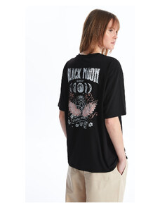 LC Waikiki Women's Crew Neck Printed Short Sleeve Oversize T-Shirt
