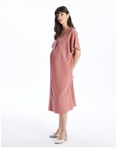 LC Waikiki V-Neck Straight Short Sleeve Oversize Maternity Dress
